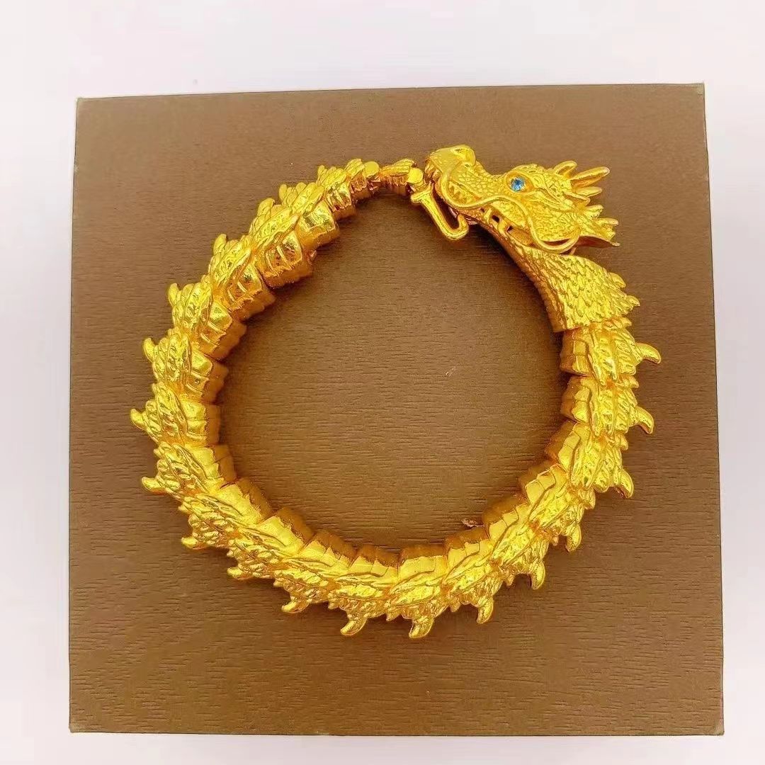時尚原創金龍龍頭手鏈，霸氣個性，收藏級飾品