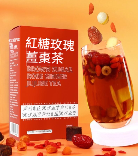 Tik Tok爆款盈康紅糖玫瑰姜棗茶紅棗桂圓女神特殊期紅糖生理期