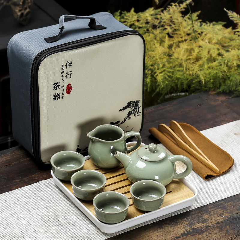 便攜旅行茶具套裝家用簡約提梁壺可擕式茶具