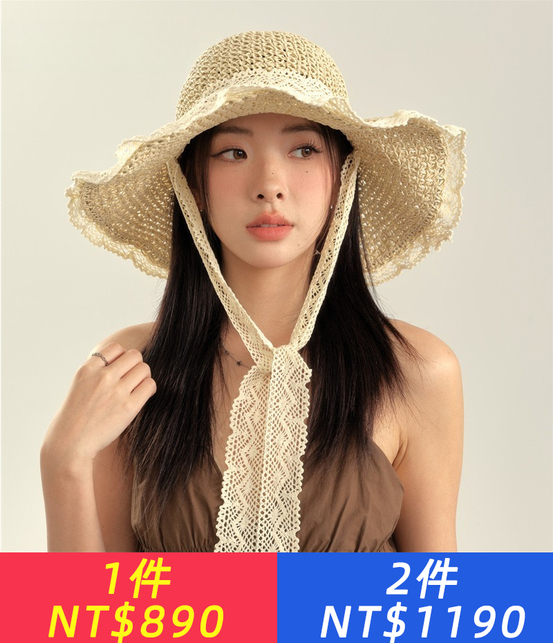 夏季時尚草帽，女款2024新款防曬遮陽漁夫帽太陽帽