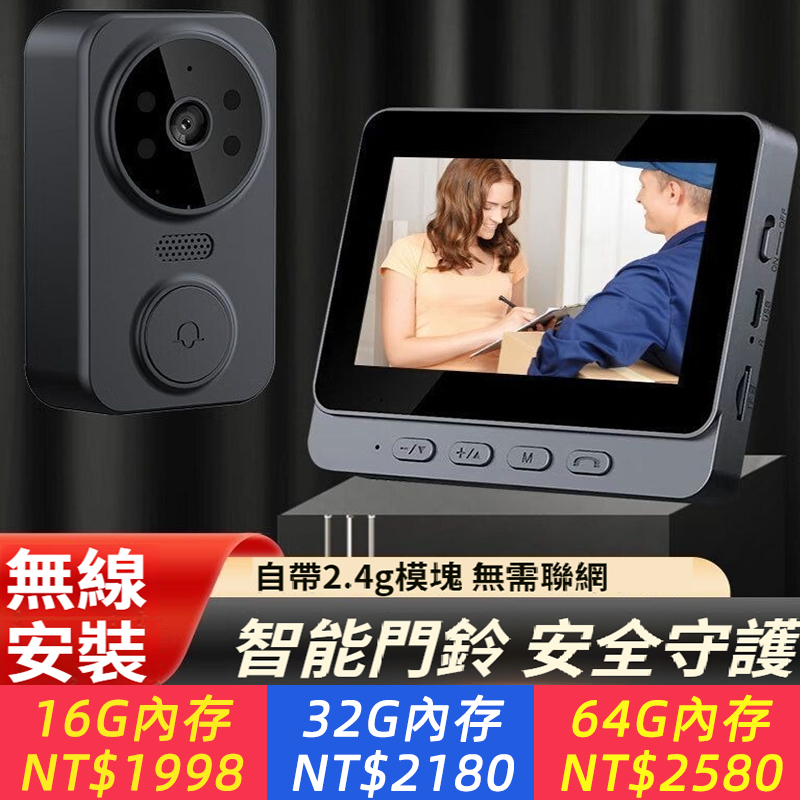 爆款家用智慧可視貓眼攝影機電子貓眼門鏡帶螢幕監控可視門鈴