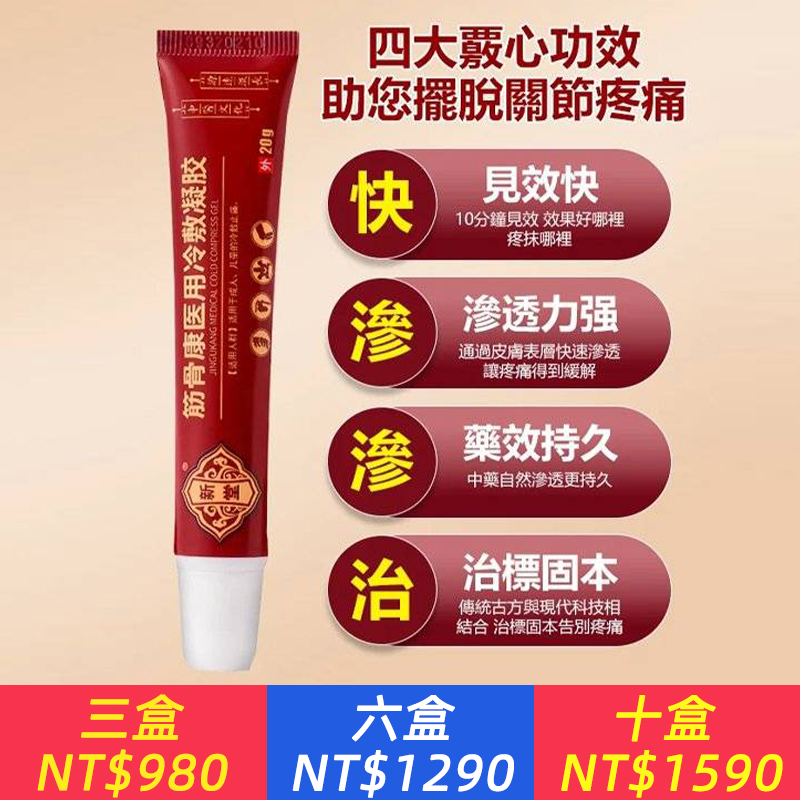 【專注骨科30年中醫推薦】筋骨康冷敷凝膠——適用於所有筋骨疼痛