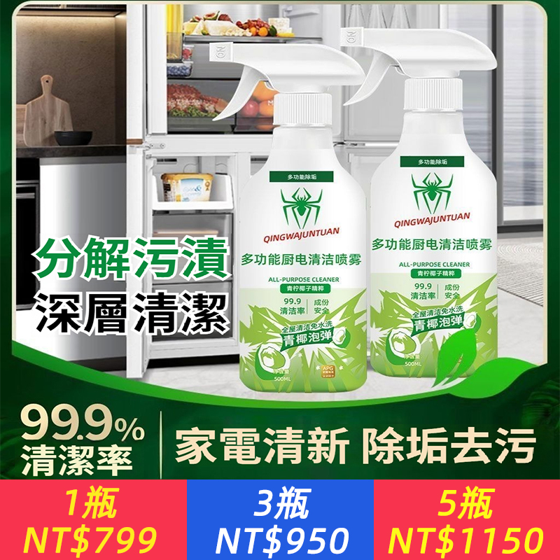 【多功能廚電清潔噴霧】500ml/瓶 廚房泡沫清潔劑，免洗正品噴霧泡沫殺菌液