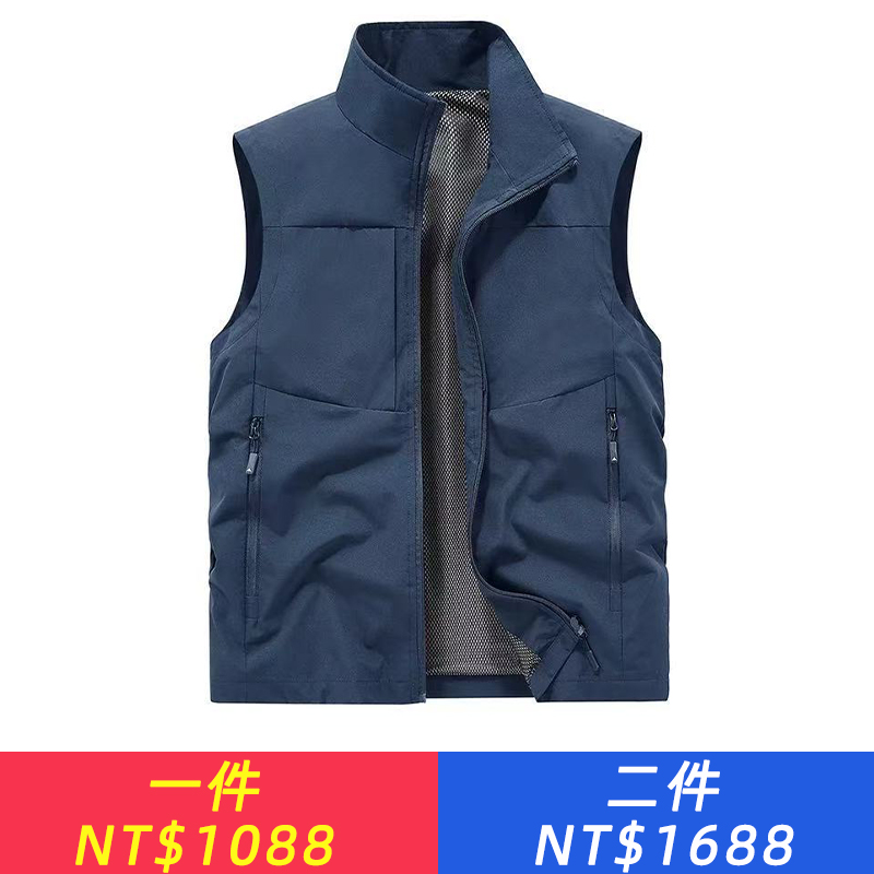 春季秋季男士新款馬甲戶外工裝背心立領坎肩寬鬆多口袋速乾休閒外套