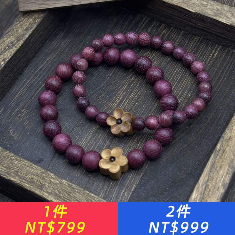 國風復古檀木新款桃花手鍊天然學生念珠手串女佛珠檀香文玩蓮花