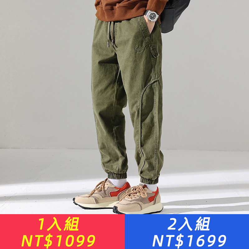 美式運動工裝休閑潮流時尚褲子男士春秋季款