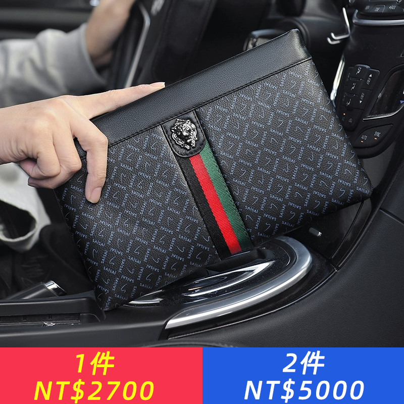 真皮男士手拿包高階信封包男手包2025新手抓包商務皮夾休閒潮