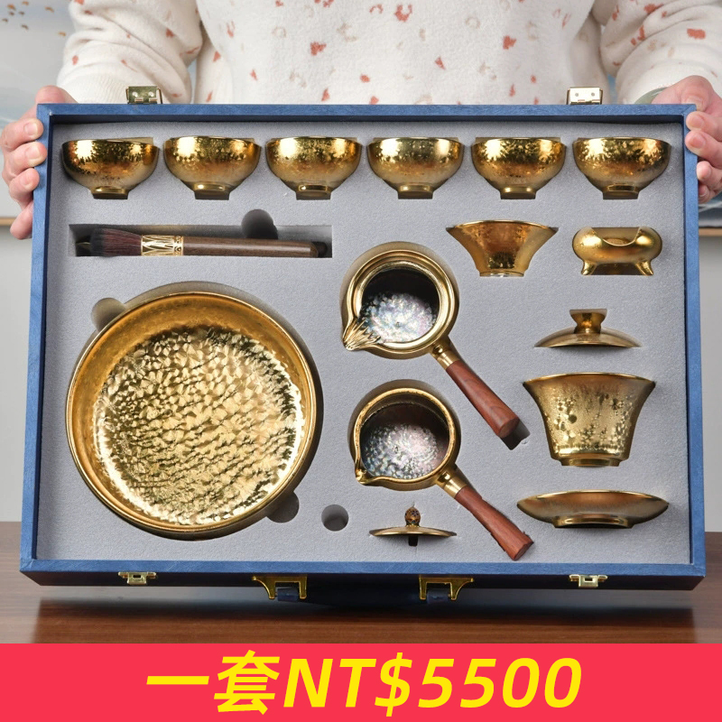 窯變鎏金陶瓷整套功夫茶具套裝天目茶杯泡茶壺辦公室家用