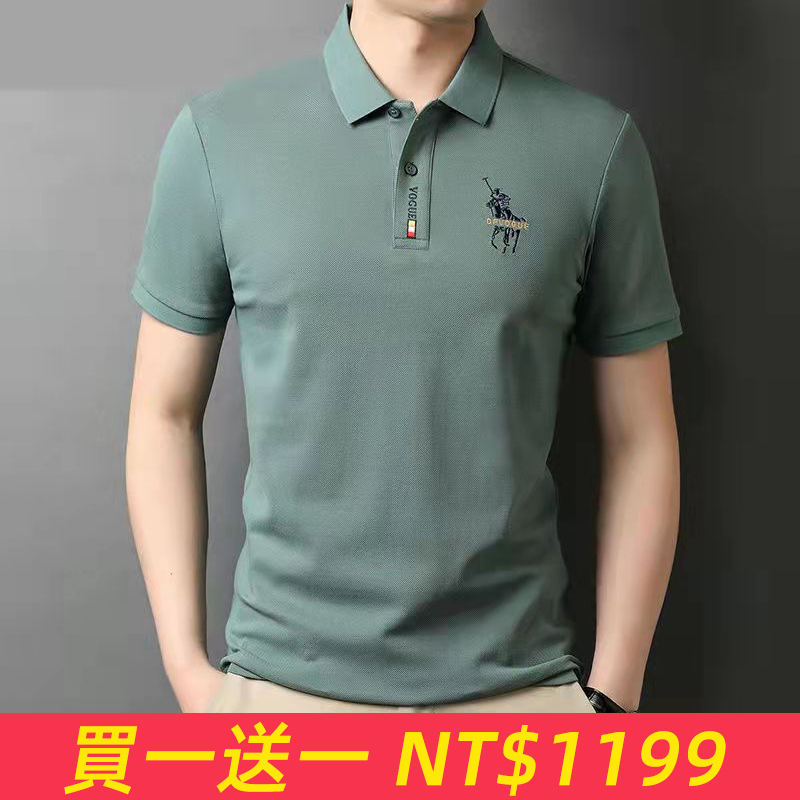 商務衫夏季男裝短袖T恤刺繡翻領大碼POLO衫潮流純色男裝上衣